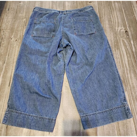 Riveted By Lee Womens Denim Wide-Leg Cropped Jeans 16 M 100% Cotton - Picture 8 of 10